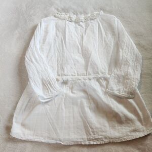 Soft Surroundings White Embroidered Jacquard Lace Trim Boho Blouse Top - Size L
